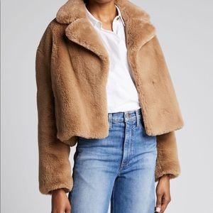 NWT Guess faux fur coat jacket S